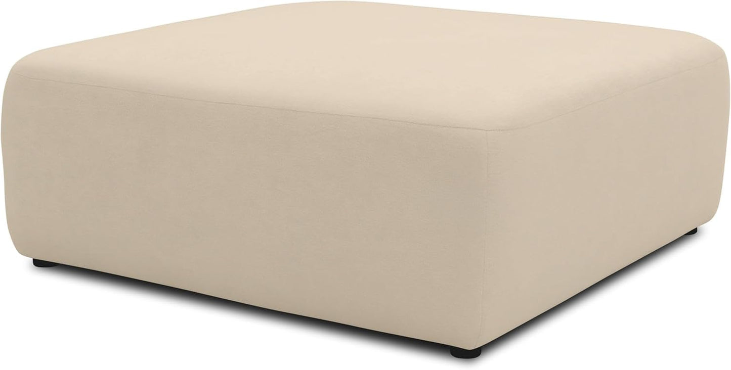 DOMO. collection Adrian Modular Sofa, 3-Seater Made of 2 x Corner Chairs and 1 x Chair, Big Sofa, Module Couch, 3 Upholstery Elements, 3-Seater Couch, 301 x 108 x 69 cm (W x D x H), Cream