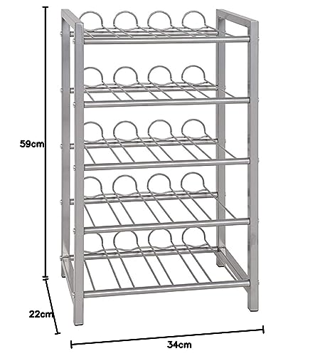 HAKU Furniture Bottle Rack, 72 x 34 x 22 cm, Aluminium