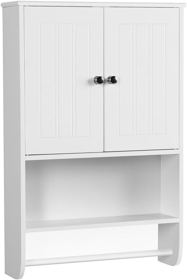 Yaheetech Wall Cupboard Bathroom Cabinet Kitchen Cabinet Shelf Storage with Door and Shelf White LH: 48.5 x 14 x 73 cm