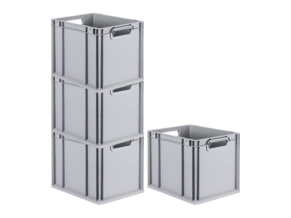 PROREGAL SuperSparSet 5 x Eurobox NextGen Economy | Closed Handles | H x W x D 17 x 30 x 40 cm | 16 Litres | Euro Container, Transport Box, Transport Container, Stacking Container