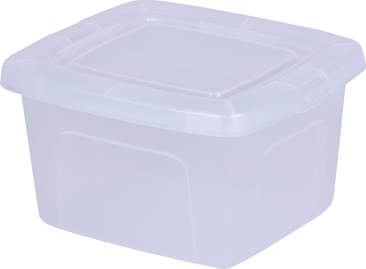 Iris Ohyama, Set of 14 5 Litre Clear Stackable Storage Boxes Living Room Bedroom - Modular Clear Box MCB-5 - Transparent