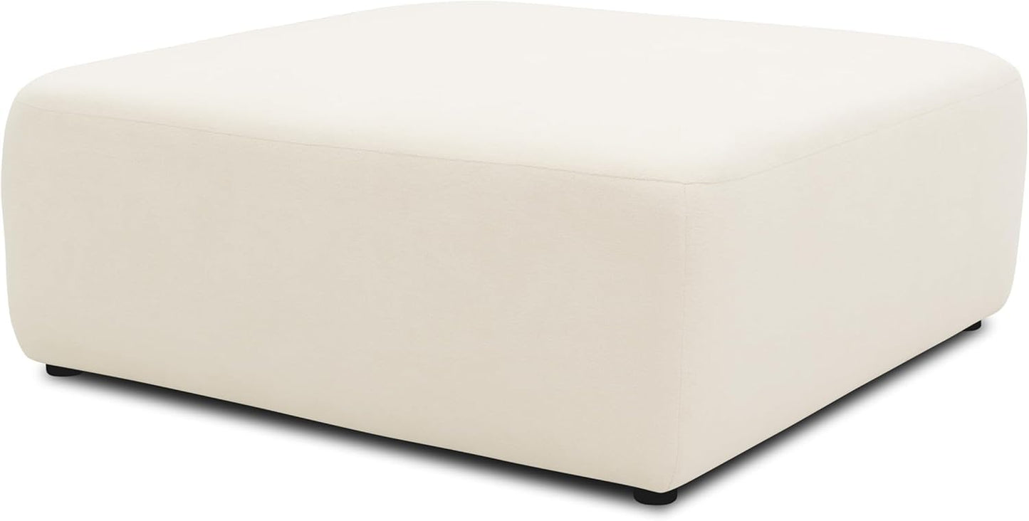 DOMO. collection Adrian Modular Sofa, 3-Seater Made of 2 x Corner Chairs and 1 x Chair, Big Sofa, Module Couch, 3 Upholstery Elements, 3-Seater Couch, 301 x 108 x 69 cm (W x D x H), Cream
