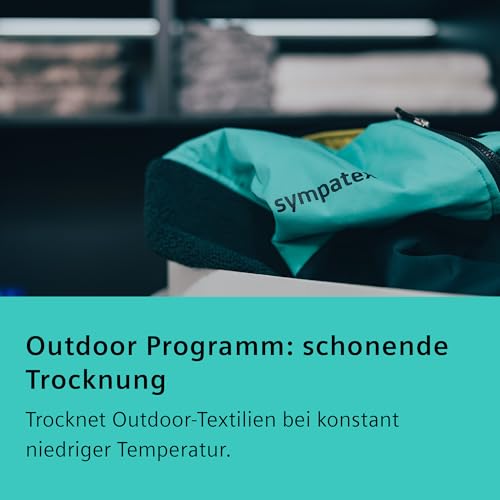 Siemens WR47B2C40 iQ700 Heat Pump Dryer, 9 kg, Self-Cleaning Condenser, AutoDry, Short Program 40 Inch, Refill Function, Reversing Drum, Half Load, LED Display, Touch Control