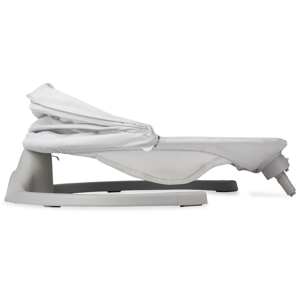 MoMi LAMI Babywippe für Kinder bis 9 kg, klappbar, mit Fernbedienung & Bluetooth zum Verbinden mit Smartphone, Batterie- oder Stromanschluss, mit 5-Punkt-Sicherheitsgurt, Sonnenschutz, Insektennetz