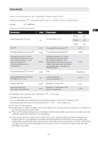 Midea SU 5.35X14CS Dishwasher Base, 14 MGD, Dishwasher 60 cm, Home Connect, Hygiene Care+, Machine Care +, Extra Drying, Half Load, 44 db, Start Delay, Stainless Steel
