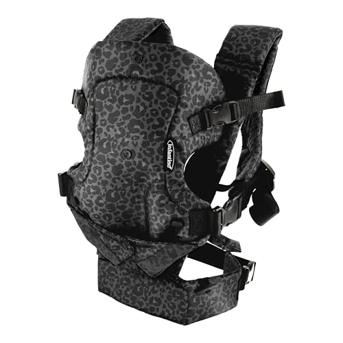 Infantino Flip Advanced 4-in-1 Ergonomic Convertible Baby Carrier with Inside and Out View, Front and Back, Portable for Newborns to Toddlers from 8-32 lbs, Grey