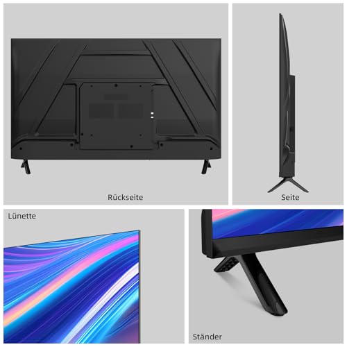 CHIQ L40FT 40 Zoll, Full HD, (100 cm) Smart Fernseher, HDR10, Dolby Audio & DBX-tv, Triple Tuner DVB-C/T2/S2, Integrierter Chromecast, Metall Randlos Design