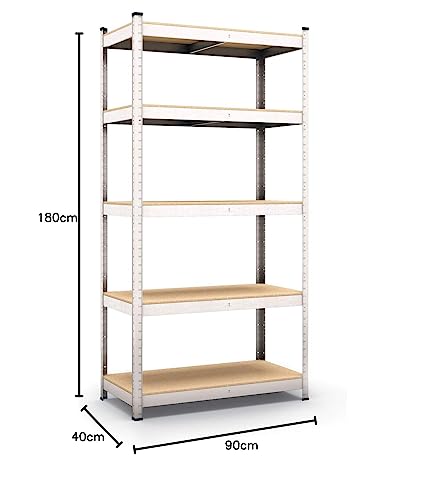 Panorama24 Shelf, Storage Shelves, Pack of 2, Basement Shelving / Workshop Shelving / Garage Shelving, Heavy-Duty Shelving 875 kg