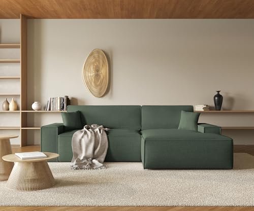 Selsey Sofa Corner Sofa Bed Couch with Storage Space Sleep Function Easy Care Polyurethane Foam L Shape Right Farese Beige Corduroy Look