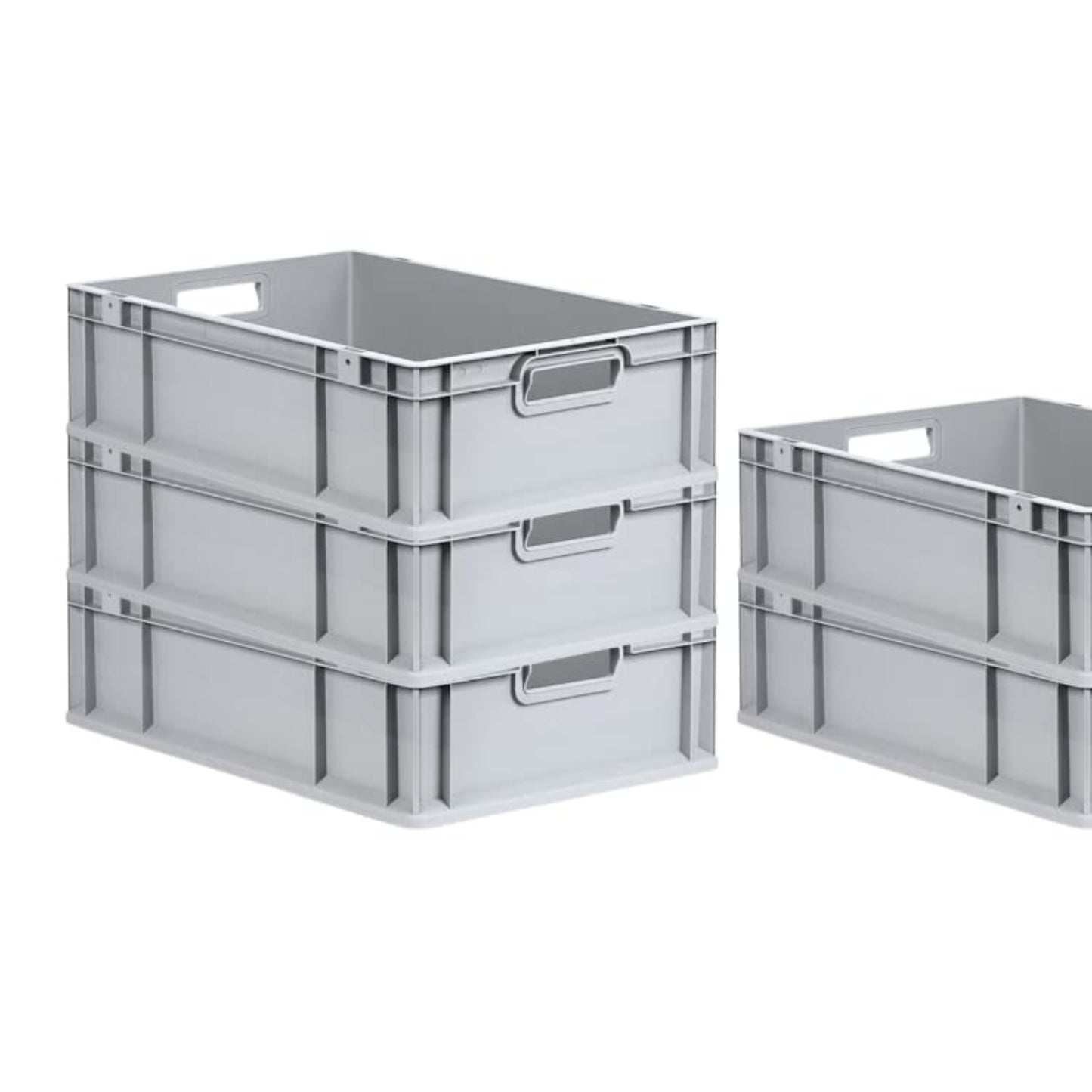 PROREGAL SuperSparSet 5 x Eurobox NextGen Economy | Closed Handles | H x W x D 17 x 30 x 40 cm | 16 Litres | Euro Container, Transport Box, Transport Container, Stacking Container