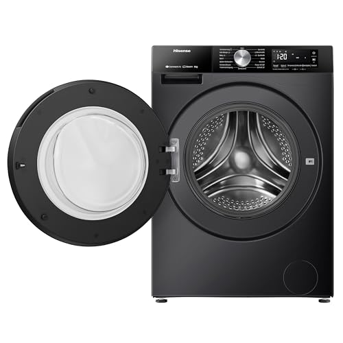 Hisense WF3S1043BW3 Washing Machine with Steam Function, 10.5 kg, 1400 rpm, 19 Programmes, WiFi, ConnectLife, Power JetWash, Aqua Stop, Auto Wash, Quick Wash, Steam Refresh, Energy EEK A-20 Percent