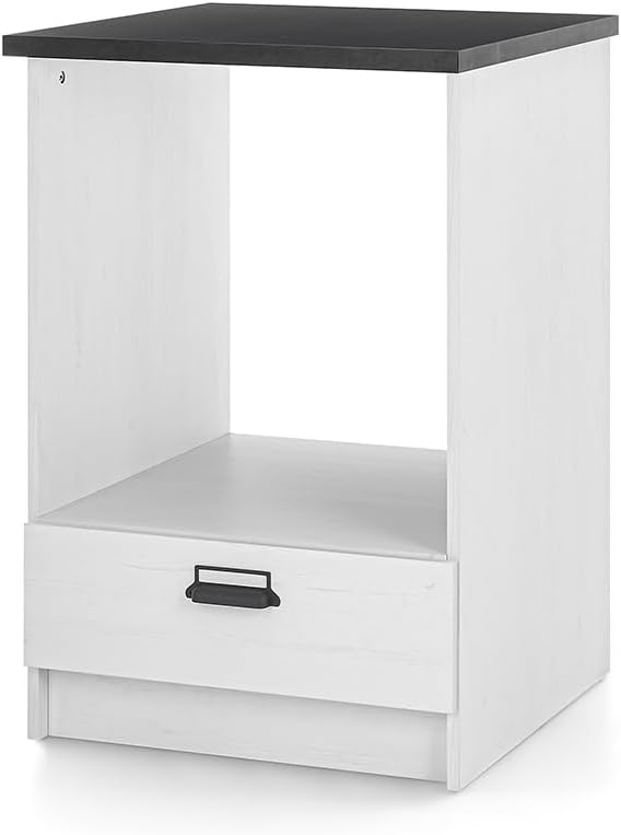 Lomadox Kitchen Furniture Set 5 Pieces in Pine White with Anthracite Kitchen Cabinet Kitchen Furniture Modern Wall Shelf Sink Storage Cabinet