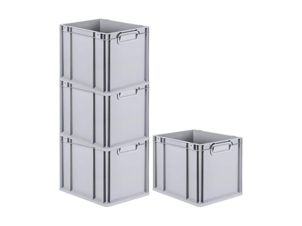 PROREGAL SuperSparSet 5 x Eurobox NextGen Economy | Closed Handles | H x W x D 17 x 30 x 40 cm | 16 Litres | Euro Container, Transport Box, Transport Container, Stacking Container