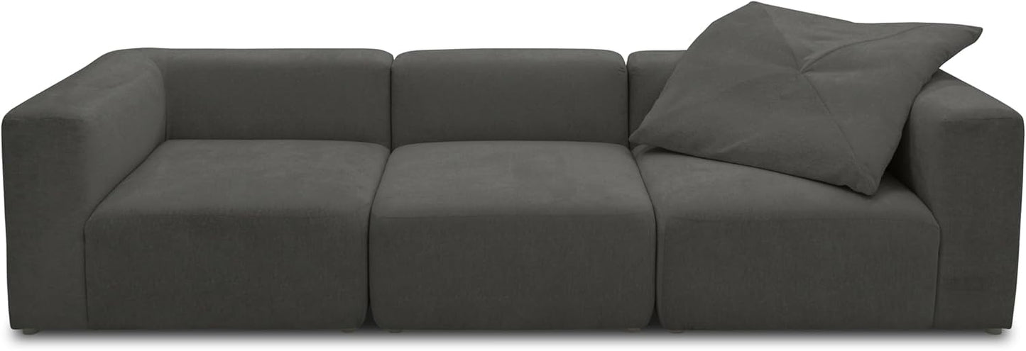 DOMO. collection Adrian Modular Sofa, 3-Seater Made of 2 x Corner Chairs and 1 x Chair, Big Sofa, Module Couch, 3 Upholstery Elements, 3-Seater Couch, 301 x 108 x 69 cm (W x D x H), Cream