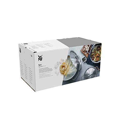 WMF Provence Plus Topfset Induktion 5-teilig, Kochtopf Set unbeschichtet mit Glasdeckel, für alle Herdarten geeignet, Induktions Töpfe Set, ohne Skalierung, Cromargan Edelstahl poliert