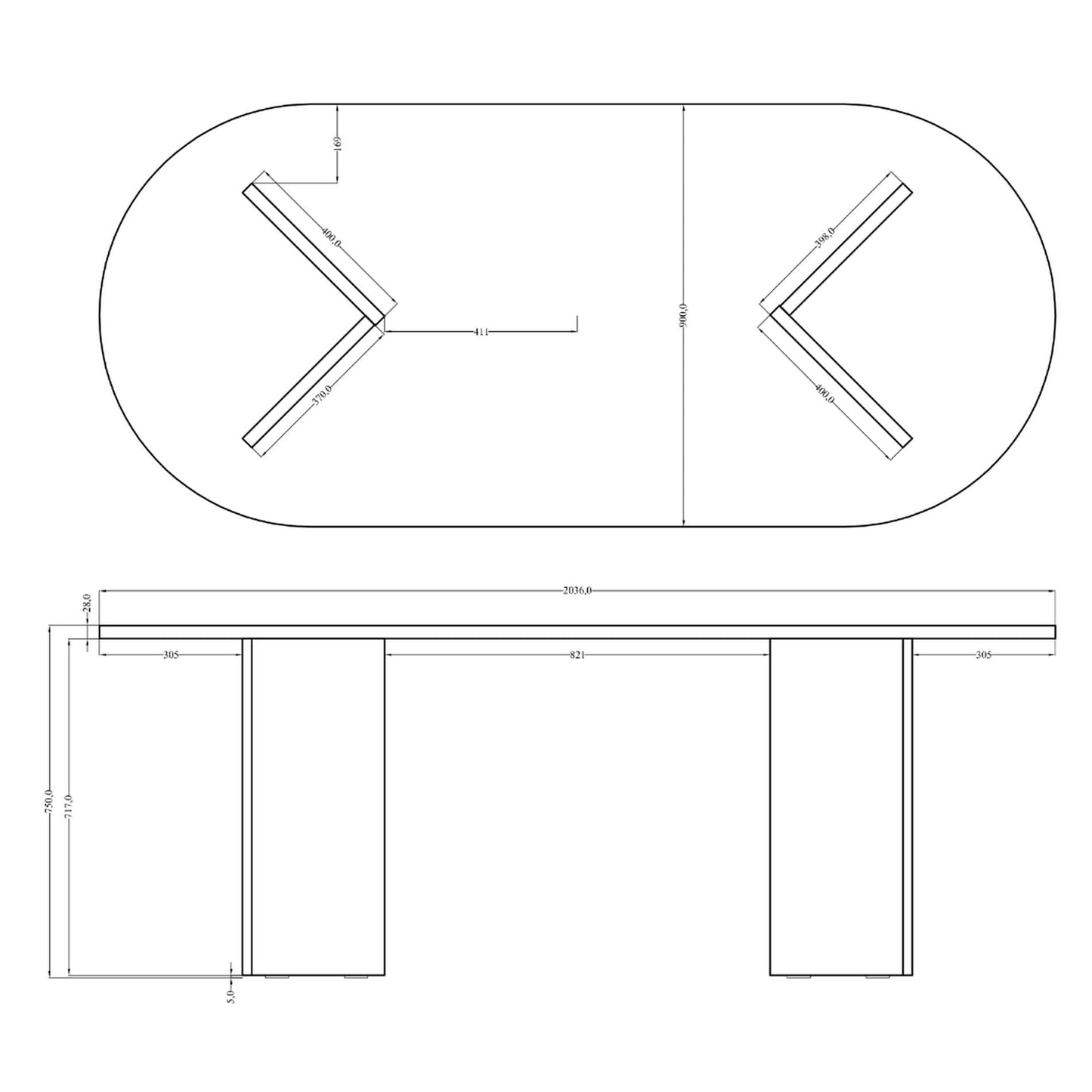 Selsey Esstisch Esszimmertisch Tisch Oval 90 x 204 cm Küchentisch OVO Wisconsin Walnuss