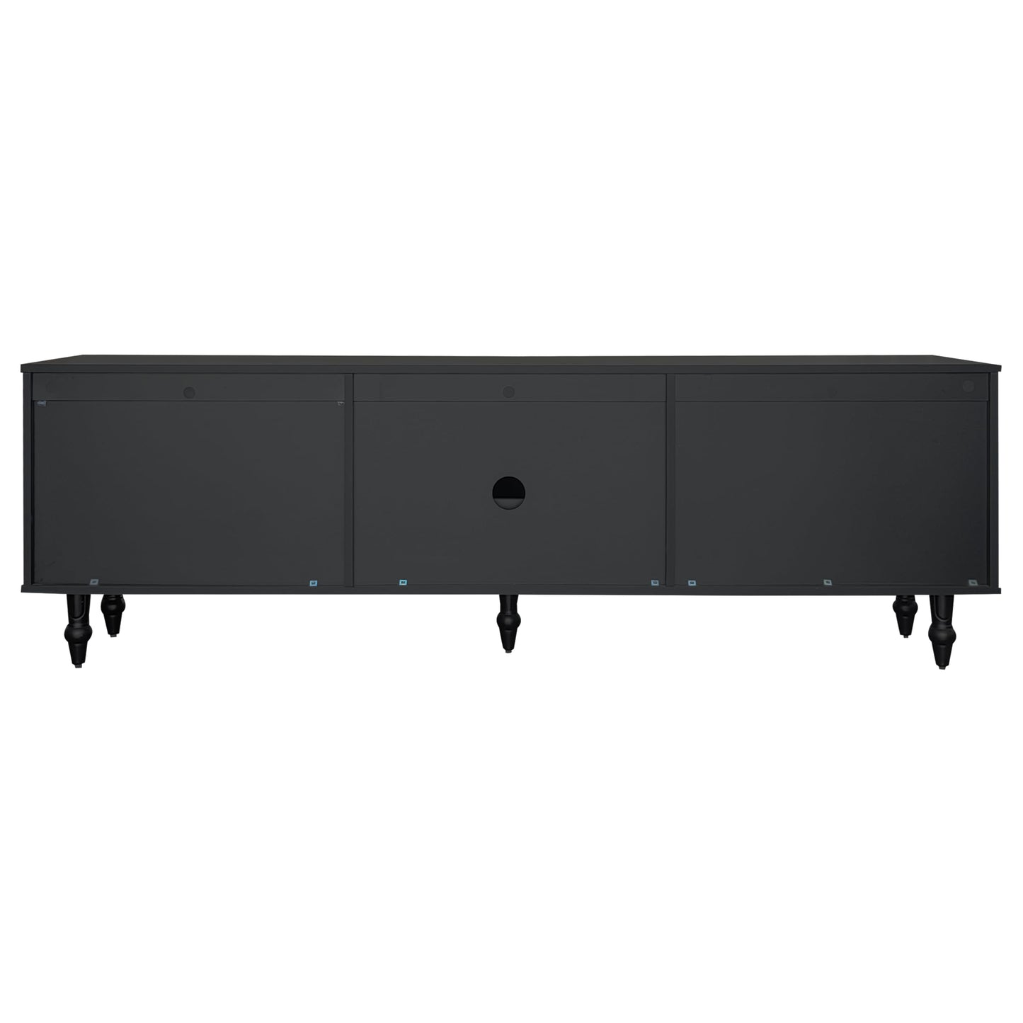 170 cm TV Cabinet with Textured Doors, TV Board with 4 Drawers, TV Cabinet with Oven Compartments, TV Cabinet for Living Room, TV Lowboard, Golden Handles and Feet, White