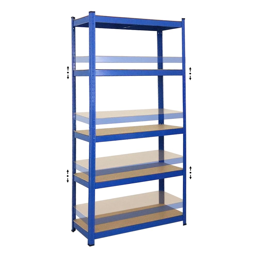 PROREGAL Gorilla Heavy Duty Shelving Unit H x W x D 180 x 90 x 40 cm Shelf Load 175 kg Galvanised Garage Shelving Basement Shelf Workshop Shelving Storage Shelving Boltless Shelving Unit