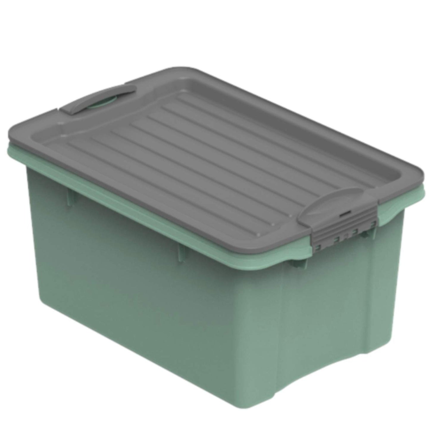 Rotho Compact Storage Box 70 L with Lid and Wheels, Plastic (PP Recycled), BPA-Free, Cappuccino/Anthracite, A3/70 L (57.0 x 39.5 x 43.5 cm)