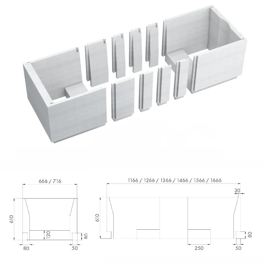 VBChome Bathtub 160 x 70 cm White Acrylic Space for LED Lighting Polystyrene Support Bath Support Siphon Tub Rectangular White Design Modern Drain Fitting in Chrome