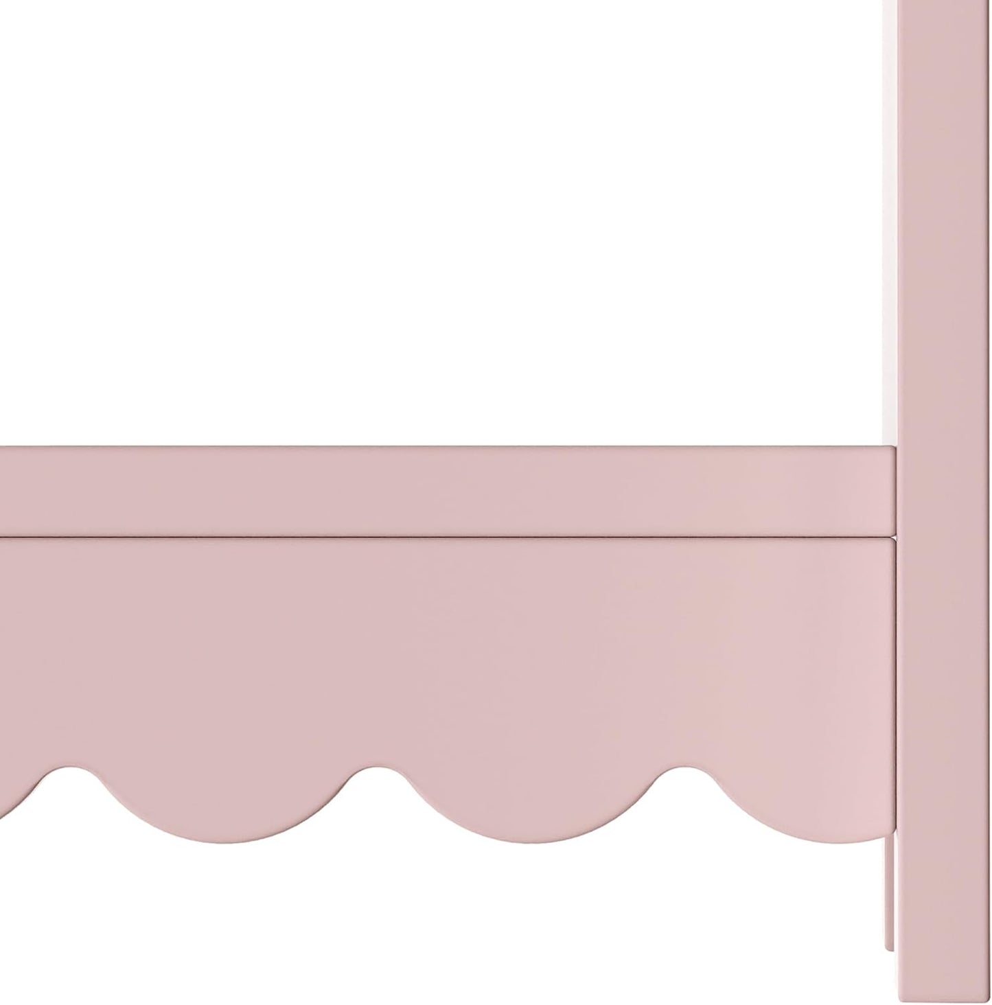 [en.casa] Children's Wardrobe Standing Vestnes Children's Wardrobe with Clothes Rail 90 x 80 x 38 cm Clothes Rack with Shelf Wave Design Cotton Candy/White