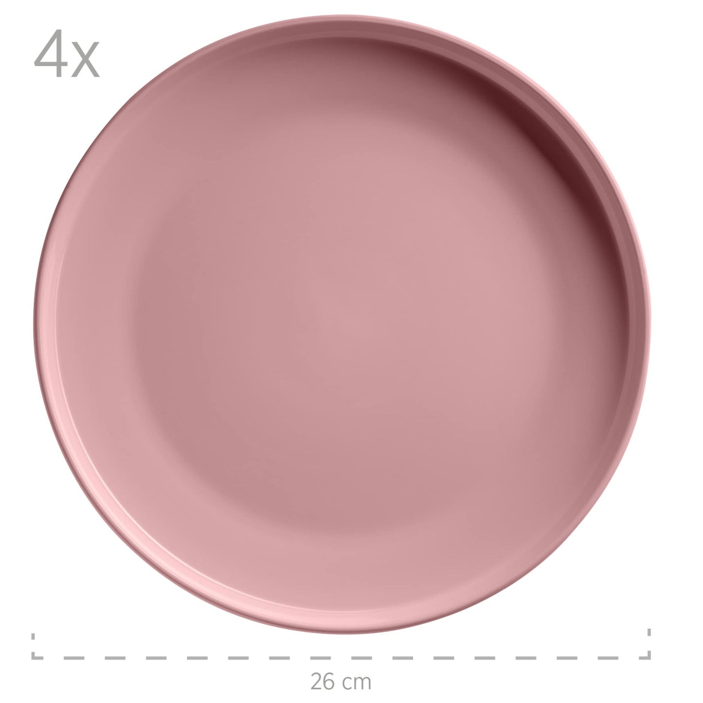 MÄSER 934005 Alenia Series Crockery Set for 4 People in Modern Scandinavian Design, 16-Piece Ceramic Crockery Set in Pink, Stoneware