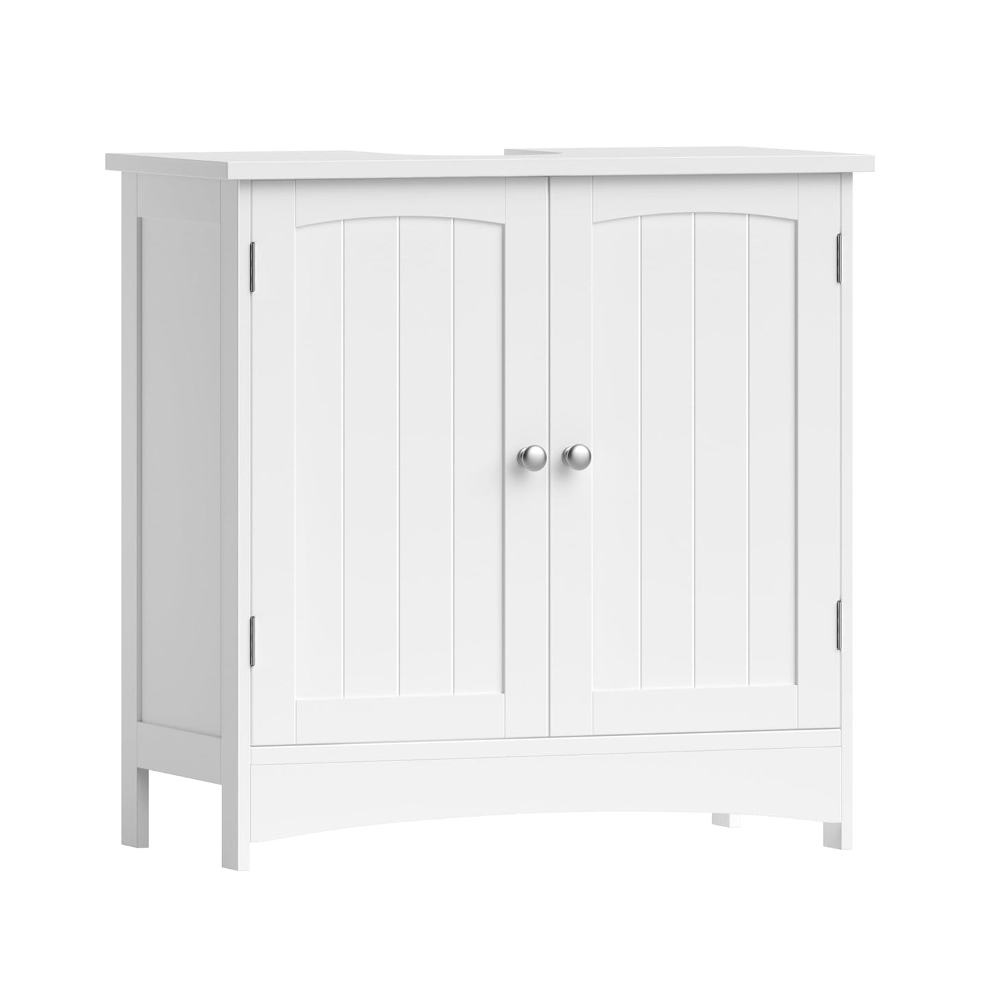 VASAGLE BBC410P31 Vanity Unit Extra Long 30 x 90 x 60 cm 2 Doors Bathroom Cabinet Open Compartments Height Adjustable Shelves White