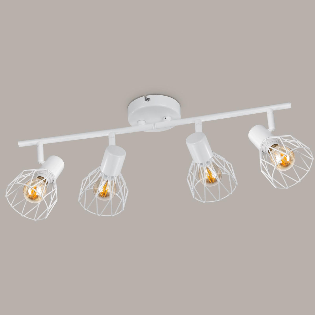 Kimjo 6-Bulb LED Ceiling Spotlight, Swivelling E14 Ceiling Spotlight, Black 6-Bulb Ceiling Light For Living Room, LED Kitchen Ceiling Light, Without Bulbs