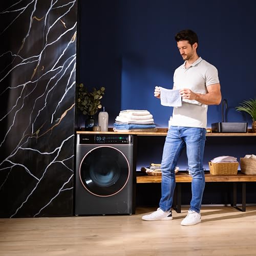 Cecotec Washing Machine 10 kg Front Loader Bolero Dress Code 10950 Car Socket Inverter 3D Steel A. 1400 rpm, Matrix Display 9.2 Inches, 16 Prog, Low Consumption, Inverter Plus Motor, Auto Dosage,