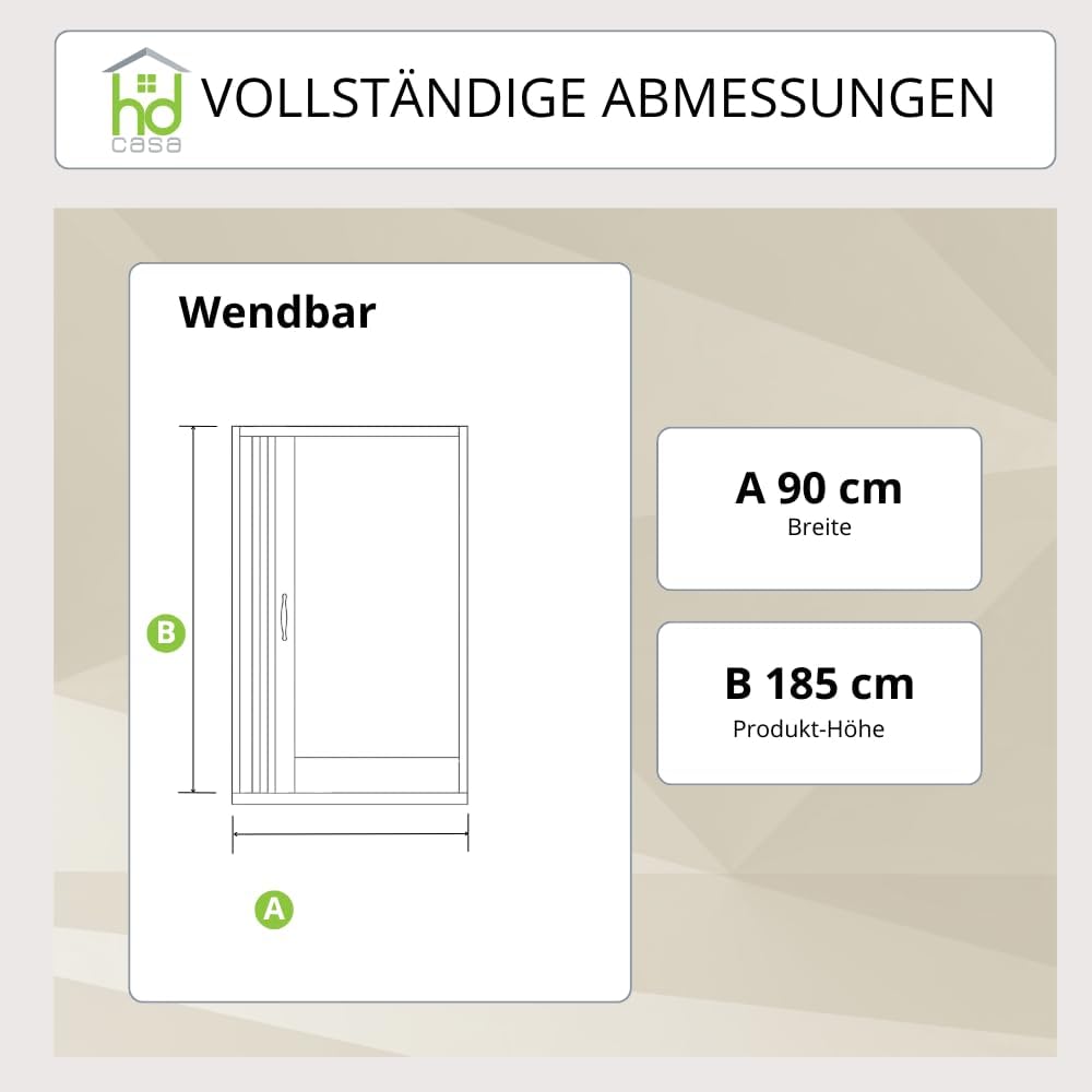 90cm Jade Extendable PVC Shower Enclosure - Unique Door with Semi-Transparent Panels - Side Opening with Bellows - White