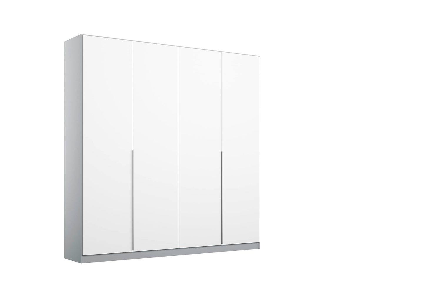 Rauch Möbel Alabama Hinged Door Wardrobe, White High Gloss / Grey, 2 Doors, Includes Basic Accessory Pack of 1 Clothes Rail and 1 Shelf, 91 x 210 x 54 cm (W x H x D)