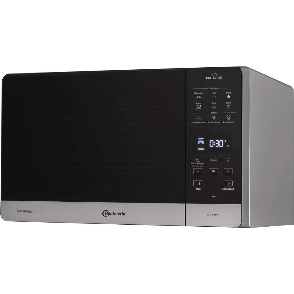 Bauknecht MWA 49 SL Microwave Oven (Freestanding) / Steam Cooking Function / 3D System - Even Results / AutoClean / 6 Power Levels / 25 L Cooking Chamber / Glass Turntable 28 cm Diameter / DualCrisp &
