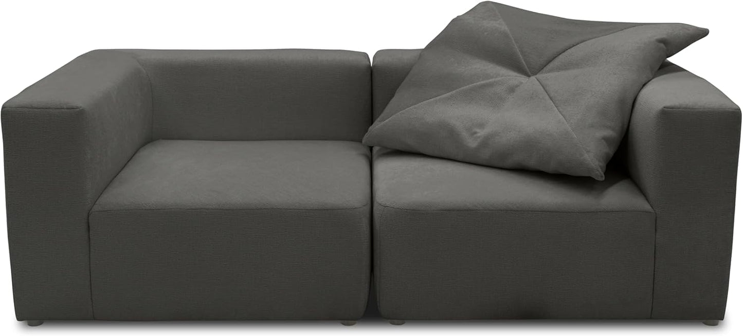 DOMO. collection Adrian Modular Sofa, 3-Seater Made of 2 x Corner Chairs and 1 x Chair, Big Sofa, Module Couch, 3 Upholstery Elements, 3-Seater Couch, 301 x 108 x 69 cm (W x D x H), Cream