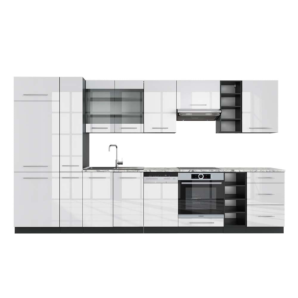 Vicco Kitchen Unit Fame-Line Goldkraft Oak / Anthracite 355 cm without Worktop