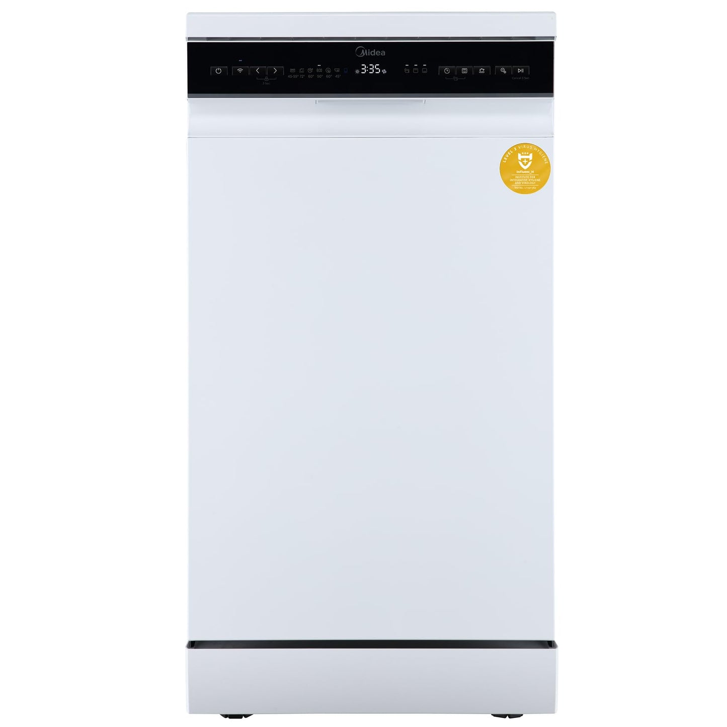 Midea SF 3.60N PRO Dishwasher, 14 Place Settings, Dishwasher with WiFi, Freestanding, Integrated, 5 Cleaning Modes, 47 dB, 3/6/9 h Delay Start, Stainless Steel, Silver