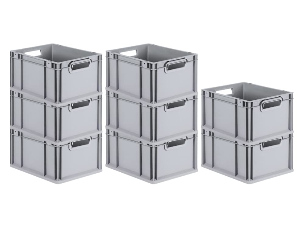 PROREGAL SuperSparSet 5 x Eurobox NextGen Economy | Closed Handles | H x W x D 17 x 30 x 40 cm | 16 Litres | Euro Container, Transport Box, Transport Container, Stacking Container