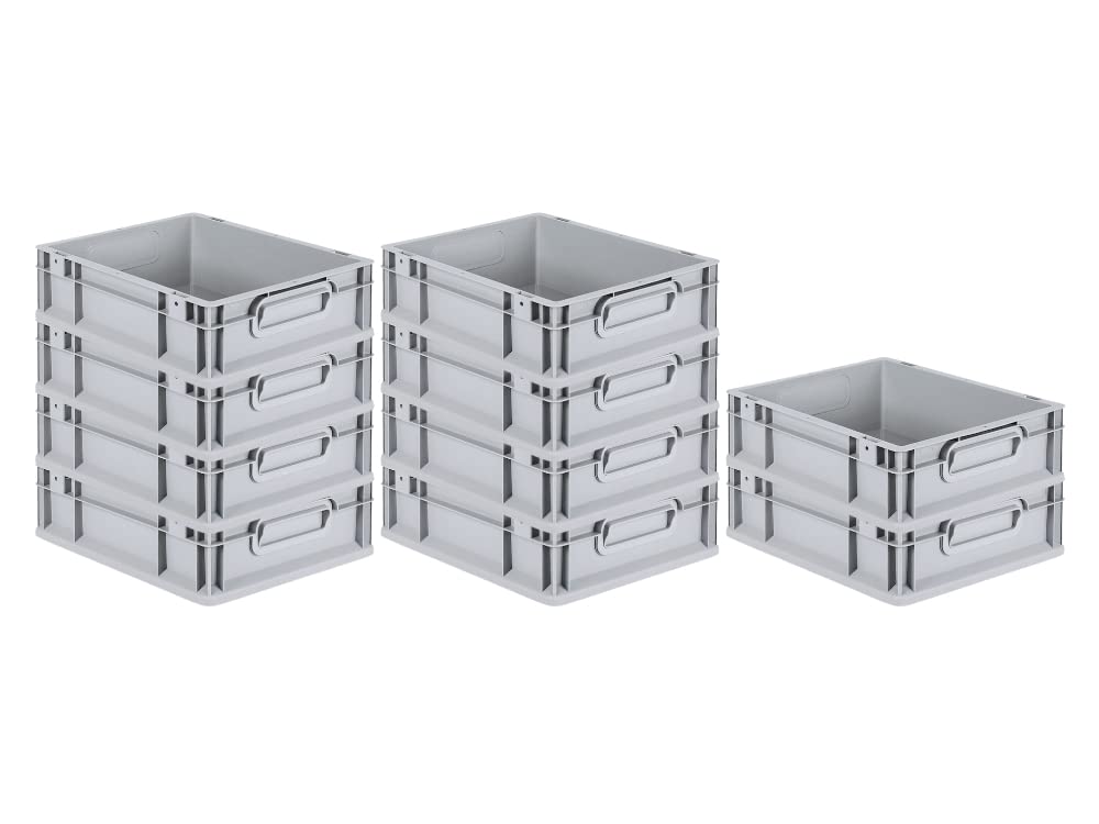 PROREGAL SuperSparSet 5 x Eurobox NextGen Economy | Closed Handles | H x W x D 17 x 30 x 40 cm | 16 Litres | Euro Container, Transport Box, Transport Container, Stacking Container