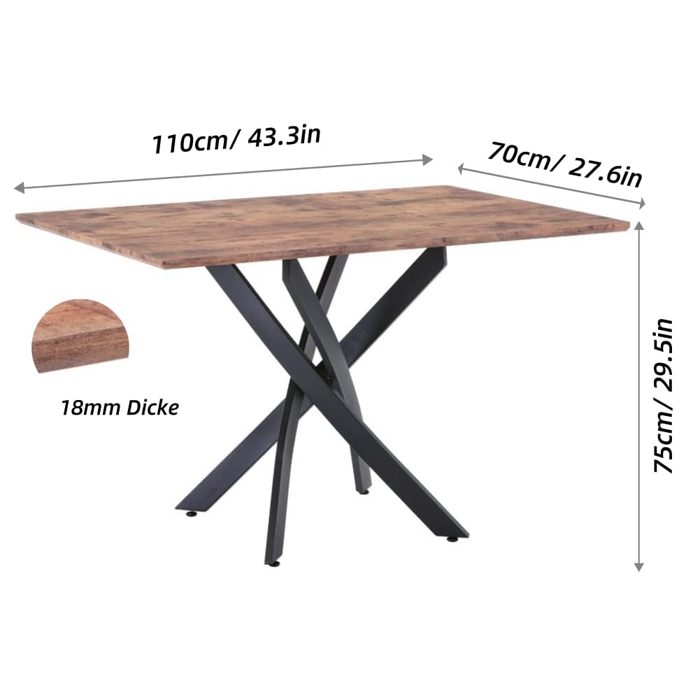 GOLDFAN Glas Esstisch Küchentisch Glastisch Silberne Metalltischbeine Moderner Stil Quadratischen Tisch für Büro Küche 110cm