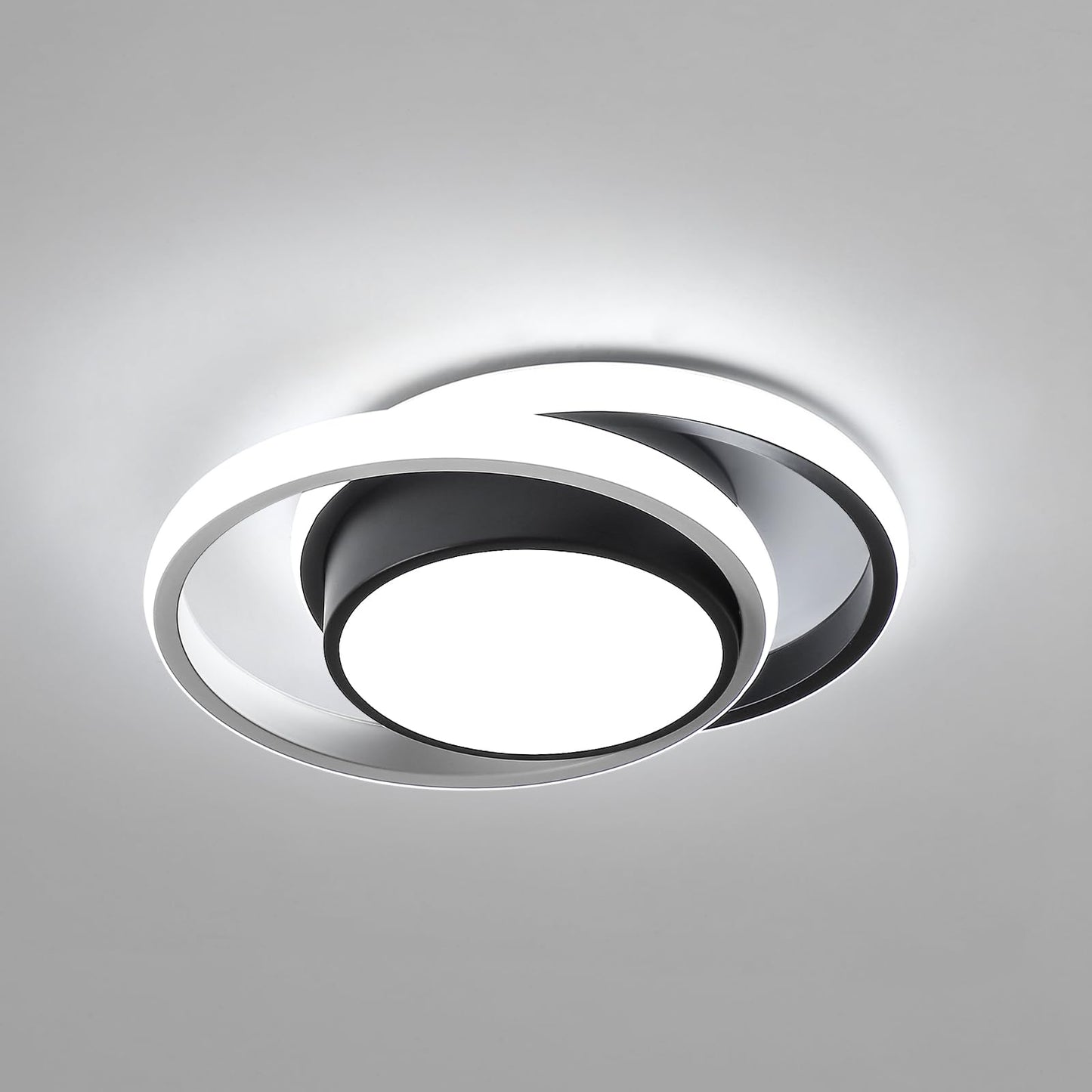 Comely LED Ceiling Lights, Pack of 2, 32 W, Round, 2350 lm, Modern, for Bedrooms, Bathrooms, Kitchens, Corridors, Balconies, 4500 K Neutral Light, Diameter 280 mm
