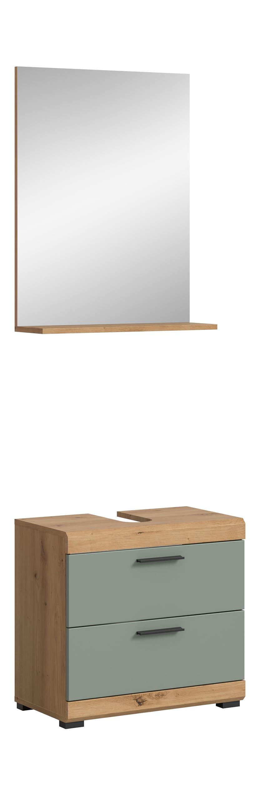 Badezimmer Scout X06B2723 Wall-Mounted Cupboard Wide Cabinet in Front White High Gloss Body Smoke Silver Nb. Approx. 74 x 79 x 24 cm