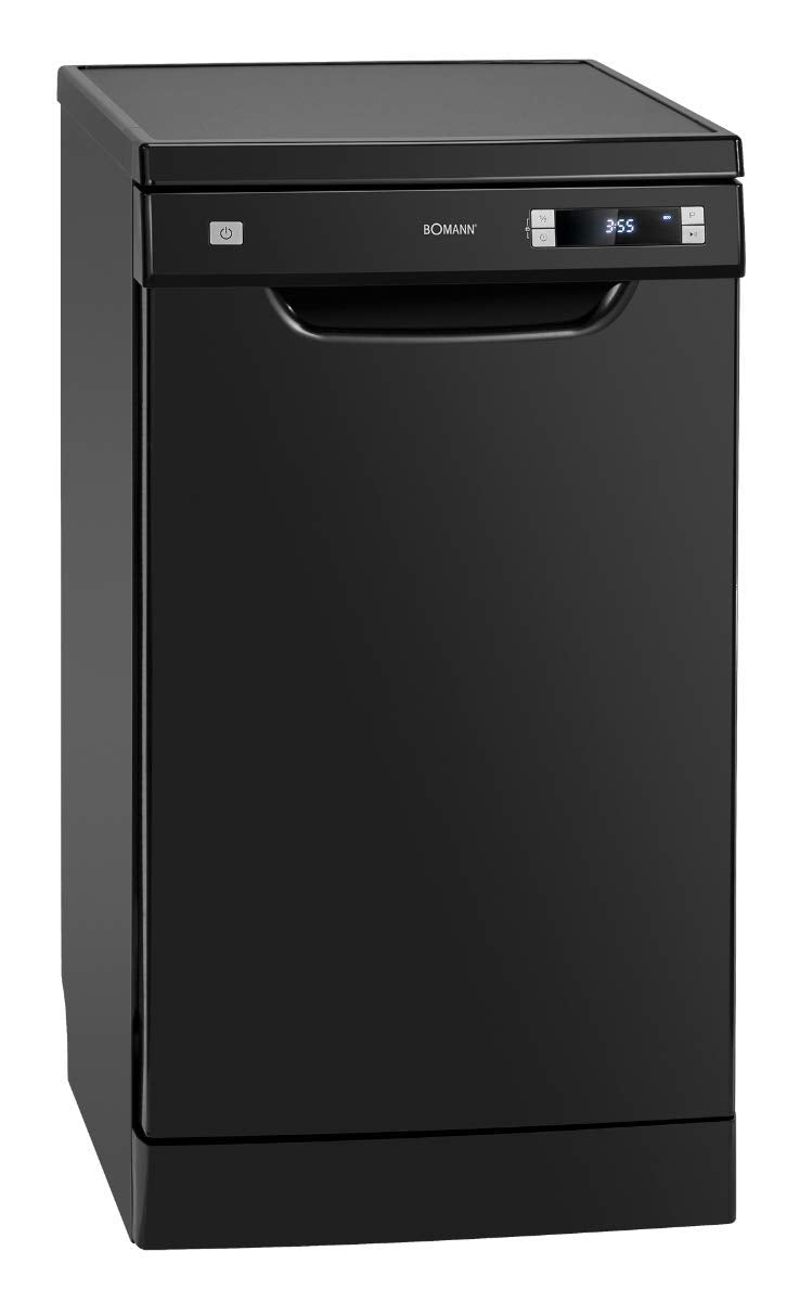 Bomann Dishwasher 45 cm, 10 Place Settings, Dishwasher Stand or Substructure, 7 Programmes & 2 Spray Levels, Dishwasher with Start Dial, Dishwasher Can Be Under-Assembled GSP 7418, Black