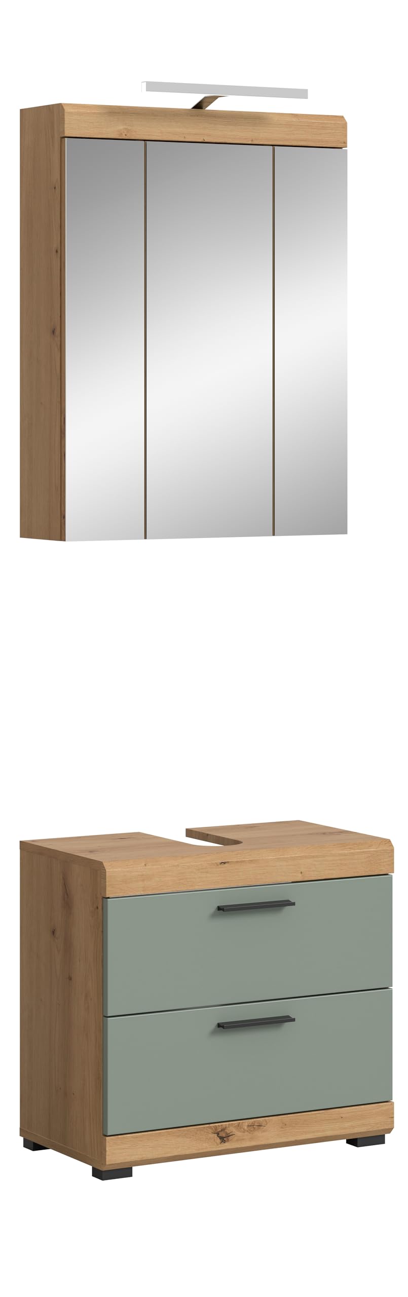 Badezimmer Scout X06B2723 Wall-Mounted Cupboard Wide Cabinet in Front White High Gloss Body Smoke Silver Nb. Approx. 74 x 79 x 24 cm