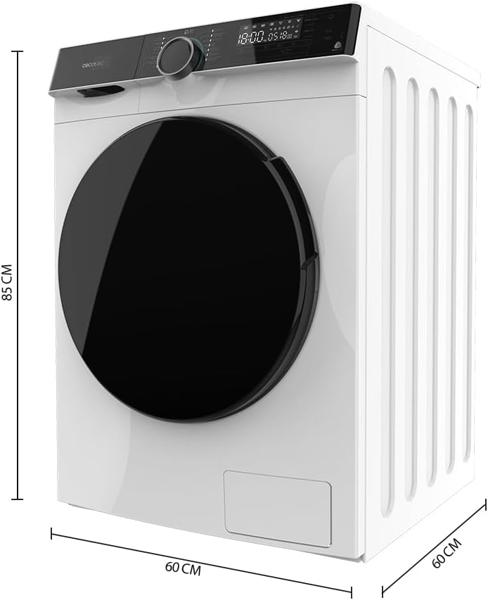 Cecotec Frontlader-Waschmaschine mit 12 kg Bolero DressCode 121000 A. 2000 W, 1400 U/min Maximal einstellbar, WoolMark Zertifizierung, 14 Programme, Niedriger Verbrauch, Automatische Trommelreinigung