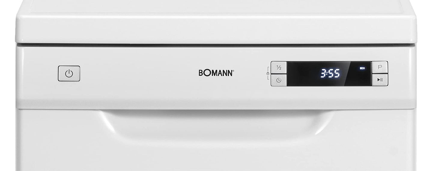Bomann GSP 7418 Dishwasher, 10 Place Settings, Dishwasher Stand or Substructure, 7 Programmes & 2 Spray Levels, Dishwasher with Start Selection White