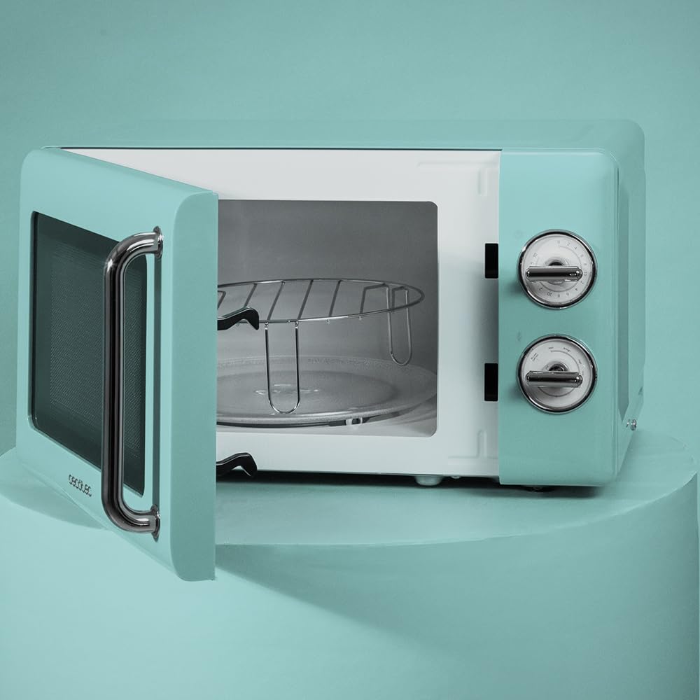 Cecotec Proclean 5110 20L Retro Beige 700W 5 Level Digital Microwave with Grill - 60 Minutes Timer - 8 Programmes and Defrost Mode - Vintage Beige