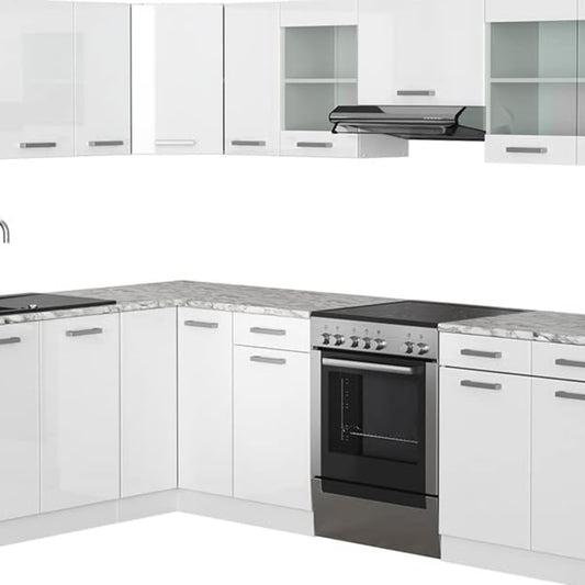 Vicco Kitchen Unit L 210 cm Kitchen Block Angle Corner Built-in Sonoma Oak - Freely Combinable Units - R-Line