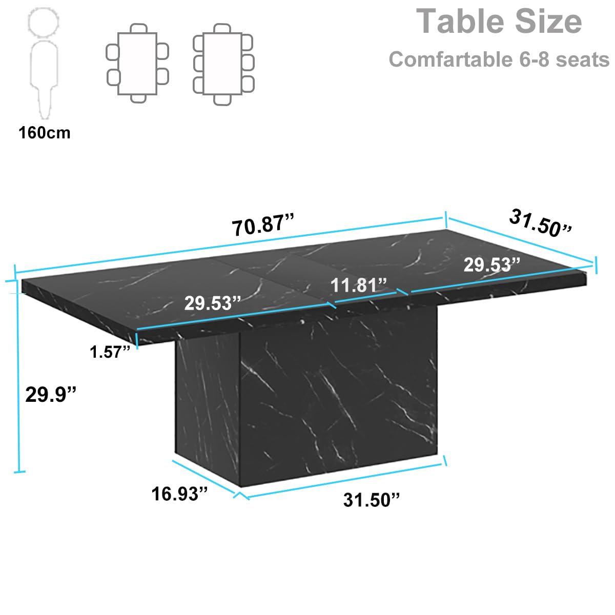 HSH Modern Black Dining Table1