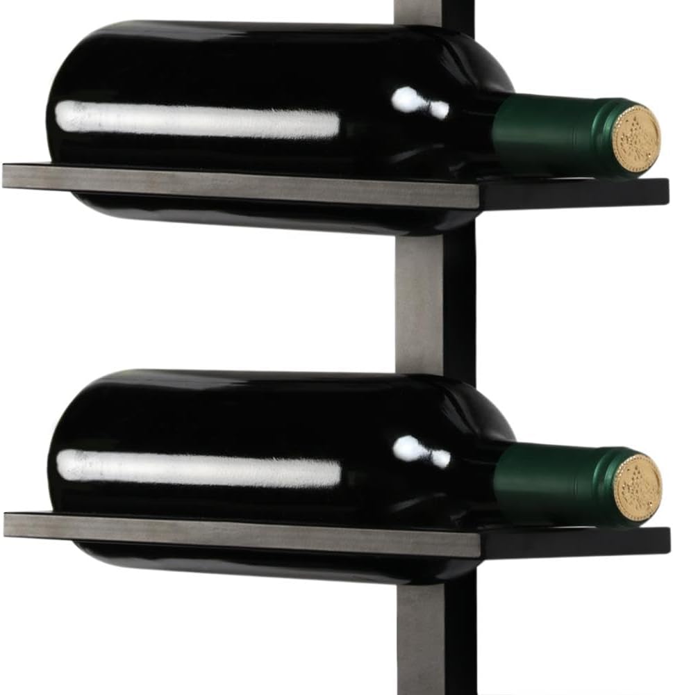 Yaheetech Wine Rack Bottle Holder Bottle Rack Wall Storage Rack Metal 10 Bottles Black