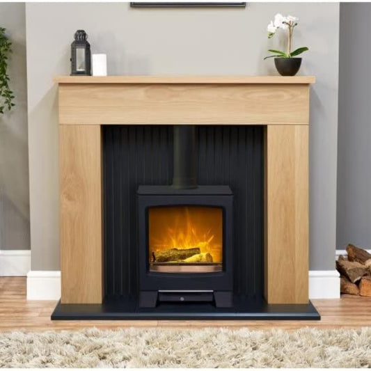 Acantha Lunar Electric Fireplace Charcoal Grey