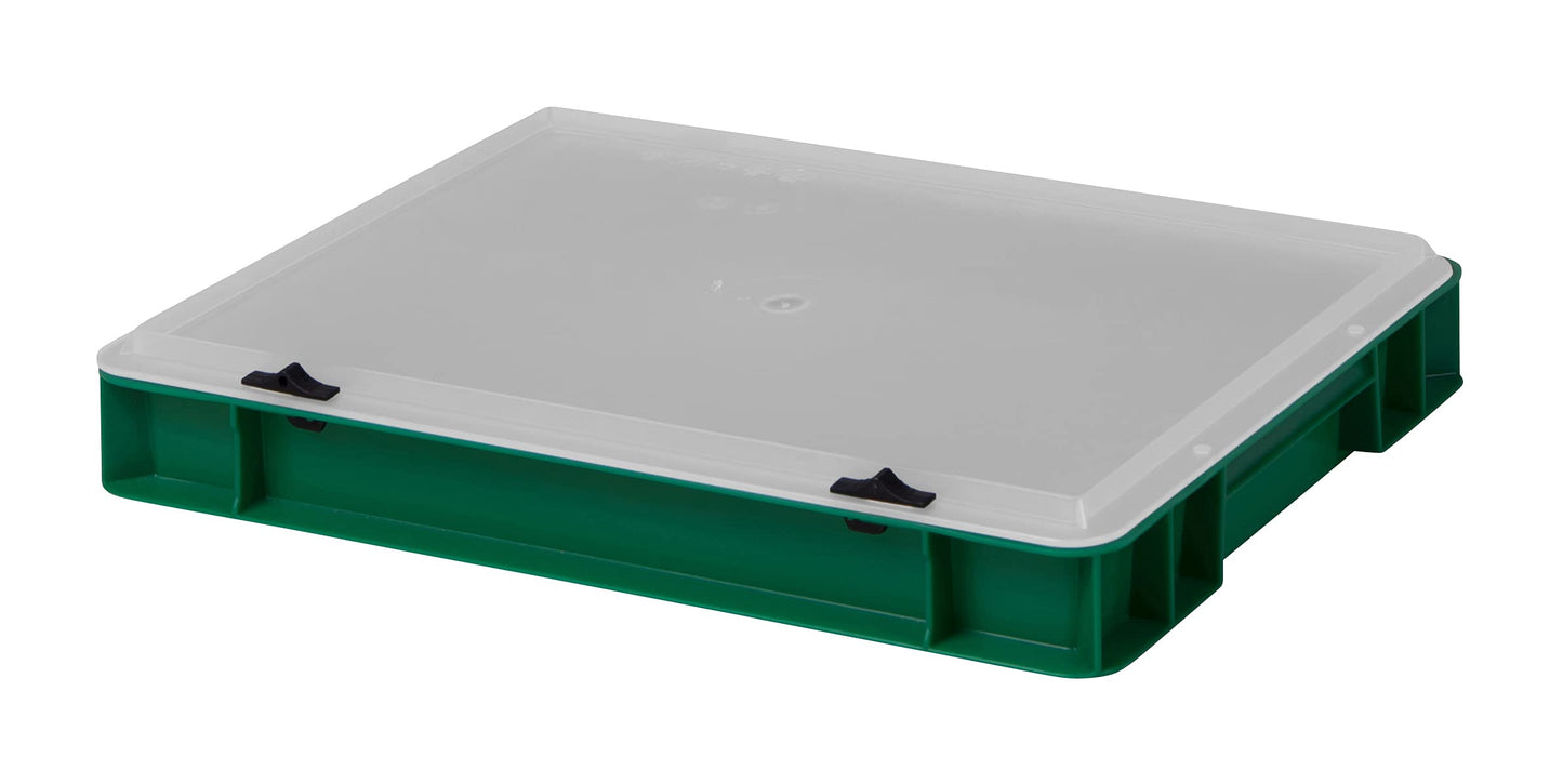 Design Eurobox Stacking Box Storage Container Plastic Box in 5 Colours and 16 Sizes with Transparent Lid (Matte) (Grey, 60 x 40 x 33 cm)